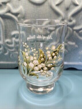 Dominion Glass Vintage Flower Of The Month Tumbler MCM Lily Of The Valley May